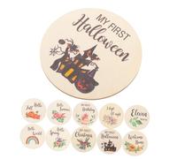 MERRYHAPY Cartes Marquantes Bois Pour Suivre Les Étapes Clés Mensuelles Avec Panneau Annonce De Naissance