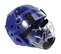 MERRYHAPY Casque Taekwondo Garçon Filles Système de Maintien Sécurisé, Casque Intégral Bleu en Mousse pour Entraînement Combat et Arts Martiaux