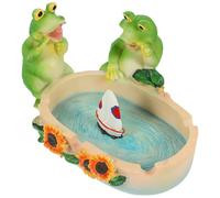 MERRYHAPY Cendrier Créatif et Décoration de Bureau Forme Grenouille en Résine Petit Cendrier Compact Design Unique et Adorable pour Bureau ou Bar