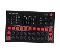 MERRYHAPY Changeur De Voix Portable Mixeur Audio M9 pour Streaming Multicompatible Effets Sonores Intégrés, Surveillance Temps Réel pour Streamer Et Diffusion en Direct Éclairage LED