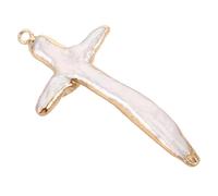 MERRYHAPY Charms Croix Perles Baroques Naturelles Pendentif Irrégulier pour Bracelets DIY Colliers et Boucles Doreilles Accessoire Bijouterie Fait Main Deau Douce Résistante