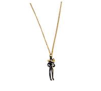 MERRYHAPY Collier Couple Hugging Élégant Noir et Or Pendentif Figure Amoureux Cadeau Saint-valentin Bijou Unisexe Confortable et Créatif