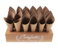 MERRYHAPY Cône Confettis Mariage en Papier Kraft Robuste Odeur, Support Pratique pour Décoration Table Mariage et Pétales de Fleurs, pour Fête D’Enterrement de Vie de Jeune Fille