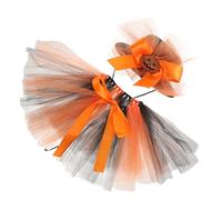 MERRYHAPY Costume Halloween pour Chien et Chat Jupe Tutu et Chapeau Citrouille Orange Déguisement Cosplay Ajustable pour Petits Animaux Tenue Festive Amusante pour Fête et Photos