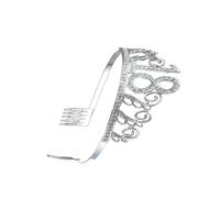 MERRYHAPY Couronne De Cheveux Chic En Alliage Strass Décoration De Gâteau D'anniversaire Pour 18 Couvre-chef Tendance Pour Filles