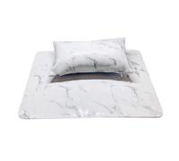 MERRYHAPY Coussin Et Tapis De Manucure Antidérapant Ensemble Réversible De Repose-mains Pu Accessoires Pour Nail Art à Domicile Et Salon Saleté Blanc