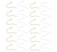 MERRYHAPY Crochets de Boucle D'oreille Courbés Crochets Fabrication de Boucles D'oreilles 400 Pièces en Alliage de Zinc et Silicone, de Bouchons Transparents, pour Bijoux et Événements