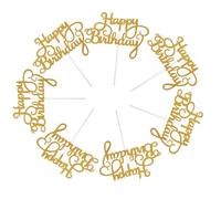 MERRYHAPY Décorations de Gâteau Accessoires pour Fête D'anniversaire en Papier Or 10 Pièces pour Anniversaire, Cake Toppers Mignons et Créatifs