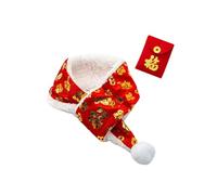 MERRYHAPY Écharpe pour Animal Motif Éléments Chinois Bandana Triangle Hiver XL Accessoire Décoratif pour Chat et Chien Tenue Photo Nouvel an