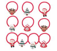 MERRYHAPY Élastiques À Cheveux Fins De Noël 10 Paires Anneaux Cheveux Thème Père Noël Cloche Cerf