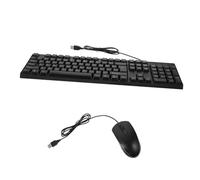 MERRYHAPY Ensemble Clavier Et Souris Filaire Moderne pour Ordinateur, Clavier QWERTY Pleine Taille, Souris USB Ergonomique, Usage Bureautique Et Gaming, Compatible Pc, Couleur Noire
