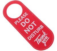 MERRYHAPY Étiquette de Porte Double Face en Cuir Rouge Ne Pas Deranger Porte, Panneau Suspendu Pratique et Lisible pour Hôtels et Bars