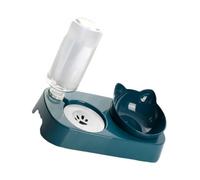 MERRYHAPY Gamelle Eau Chat Surélevée Plastique Alimentaire Anti-Renversement avec Distributeur Automatique pour Chatons Et Chats Bol Double Incliné avec Protection du Cou Bleu Nordique Petit