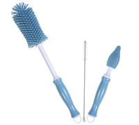 MERRYHAPY Goupillon En Silicone Amovible Pour Biberons Brosse De Nettoyage Pratique Taille Portable Lavage De Bouteilles Couleur Bleu Ensemble De 1 Pièce