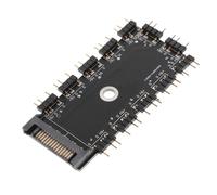 MERRYHAPY Hub Ventilateur RGB 12 Ports Contrôleur Multifonction Compact pour Refroidissement PC Compatible avec Ventilateurs RGB et Bandes LED Interface d’Alimentation pour Gestion Efficace