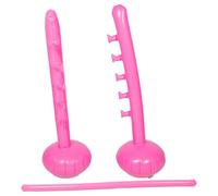 MERRYHAPY Jeu de Limbo Gonflable Réglable en PVC Rose Accessoire de Fête D’Été pour Jeux de Plein Air Adultes Animation Interactive pour Événements en Extérieur et Réunions Familiales