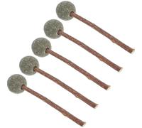 MERRYHAPY Jouets à L’Herbe à Chat en Bâtonnet Sucette, Lot de 5, Bois, pour Chats Petits et Moyens, pour Jouer et Nettoyer Dents