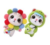 MERRYHAPY Kit de Feutrage à Aiguille 2 Ensembles Complets pour Création de Chats Adorables en Laine Douce pour Débutants pour Loisirs Créatifs DIY et Présents