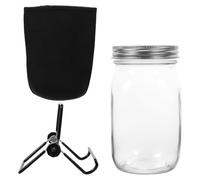 MERRYHAPY Kit de Germination pour Graines avec Bocal Mason à Large Ouverture Couvercles et Écran Acier Inoxydable Support et Housse Ombre pour Culture de Pousses de Haricots