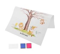 MERRYHAPY Kit Gender Reveal avec Arbre à Marque Digitale pour Shower Poster Unique pour Messages Invités Affiche Encres Bleu et Souvenir Original pour Fête de Révélation