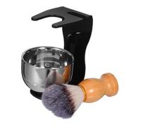 MERRYHAPY Kit Rasage Homme Complet avec Bol à Raser Blaireau Doux et Support Inox Pratique Outil Moussant pour Soin Quotidien Barbe