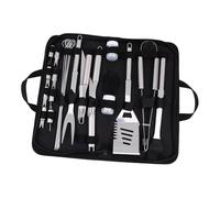 MERRYHAPY Kit Ustensiles Barbecue INOX Portable avec Pochette Oxford Outils Pratiques pour Camping et Barbecue Extérieur Complet avec Fourchette Pince Brosse et Spatule