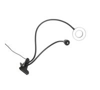 MERRYHAPY Lampe Annulaire à Clip USB pour Éclairage Livestream et Visioconférence, Alliage d'Aluminium Noir, Lumière LED D’appoint Réglable, Compacte pour Bureau et Dortoir, Usage Intérieur
