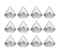 MERRYHAPY Lot de 12 Coffrets à Dragées Mariage en Plastique Transparent Forme Diamant, Étuis D'emballage Créatifs pour Stockage de Bonbons Lors de Banquets de Mariage