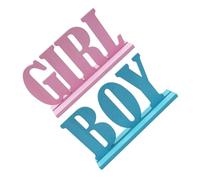 MERRYHAPY Lot de 2 Décorations en Bois pour Shower et Fête Révélation du Bébé Ornements Naturels en Bois Non Traité Accessoires pour Célébration Garçon ou Fille Déco Table Fête Bébé