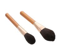 MERRYHAPY Lot De 2 Pinceaux À Blush À Double Extrémité Pour Joues Pinceaux Estompeurs Manches En Bois Maquillage Pour La Peau