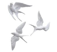 MERRYHAPY Lot De 3 Ornements D'oiseaux Hirondelles 3d En Résine Résistante Pour Décoration Murale Intérieure Salon Chambre, Décorations Murales Artistiques Nordiques Réalistes Et Étanches