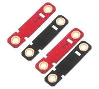 MERRYHAPY Lot de 4 Bagues de Pattes pour Oiseaux en Velours Doux, Anneaux Réglables Taille 6, Couleurs Noir et Rouge, Légers et Sécurisés avec Clip D’Ouverture Rapide, Accessoires pour