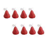 MERRYHAPY Lot de 8 Bougies Décoratives Aromatiques de Fraise, Parfumées Paraffine, Combustion Propre, pour Anniversaire ou Salle de Bain