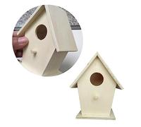 MERRYHAPY Maison D'oiseau en Bois Jouets D'éveil Nid De Perruche Maison d'oiseaux Suspendue Nid De Reproduction des Perroquets Birgin Suspendu Inachevé Refuge d'hiver pour Oiseaux Journal