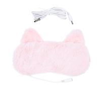 MERRYHAPY Masque Chauffant USB pour Yeux Carton Cache-oeil Doux et Confortable pour Sommeil et Relaxation Atténue Fatigue et Rougeurs Thermique et Circulation Améliorée Masque de Nuit Rose