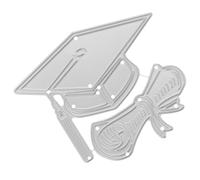 MERRYHAPY Matrice de Découpe Acier Carbone Argentée pour Scrapbooking, de Diplôme, Pochoir DIY pour Cartes de Vœux et Créations Papier 7,8x7,8cm