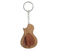 MERRYHAPY Médiator avec boîte de rangement en bois massif, porte-clés guitare design créatif, confortable avec aimant, 1 set, parfait pour guitar lovers et accessoires guitare acoustique