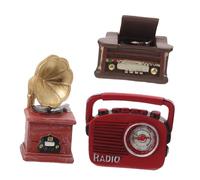 MERRYHAPY Mini Gramophone Décor Résine Vintage Ornement Compact et Robuste pour Maison Salon Dollhouse et Espaces Restreints Phonographe Radio Ancien