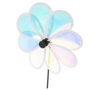 MERRYHAPY Moulin à Vent Décoratif 25 Cm Huit Pales Transparentes Colorées pour Jardin Extérieur Anti-Oiseaux Éolienne Réfléchissante Résistante au Vent pour Terrasse et Parc