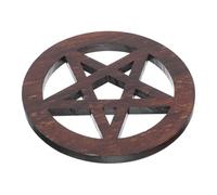 MERRYHAPY Ornement Pentacle en Bois Café pour Cérémonie Religieuse, Décoration D'autel Pentagramme Stabilisant Spirituel, Accessoire Rituel Pratique Couleur Aléatoire