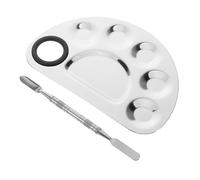 MERRYHAPY Palette De Mélange Et Spatule De Maquillage En Acier Inoxydable 2 Pièces Portable Légère Pour Nail Art Professionnels Et Applications Cosmétiques Salon Chez Soi