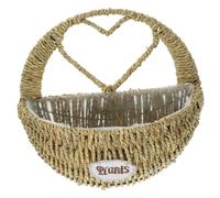 MERRYHAPY Panier Suspendu Forme de Cœur pour Plantes Intérieur Jardinière Murale Tissée Décorative Pot Suspendu Paille et Fer pour Plantes Vertes et Fleurs