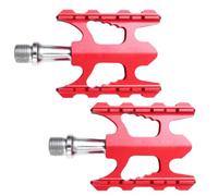 MERRYHAPY Pédales de Vélo Pliables en Alliage D'aluminium Rouge Légères et Stables Structure à Roulement pour BMX et Vélo de Cyclocross en Usage Quotidien