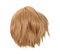 MERRYHAPY Perruque Courte Synthétique Dorée pour Homme Wig Volumineuse et Confortable Coiffure Fluffy pour Cosplay Fêtes Halloween et Usage Quotidien