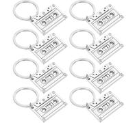 MERRYHAPY Porte-Clés Rétro en Alliage Argenté de Cassette Audio Lot de 8 Pièces Breloques Légères pour Création de Bijoux Accessoires Punk et Décoration Porte-Clés Vintage