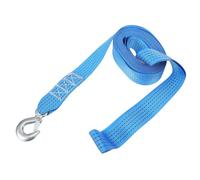 MERRYHAPY Sangle de Remorquage 6m en Acier Bleu Treuil Manuel pour Véhicules et Remorques, Évitant Le Décrochage Accidentel Lors du Chargement