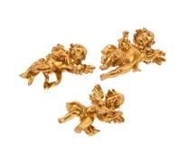 MERRYHAPY Sculpture Murale Ange Résine Lot de 3 Décoration d'Anges Chérubins Vintage Ornement Suspendu pour Entrée Salon Style Ambiance Paisible Accessoire Photo