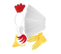 MERRYHAPY Set de Costume de Poulet Blanc avec Bandeau Queue et Jupe Tutu Tulle pour Fêtes Halloween et Cosplay Festif