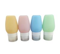 MERRYHAPY Set de Flacons de Voyage Silicone Étanches et Flexibles pour Shampooing Lotion et Cosmétiques Assorties Bleu Pêche Vert Abricot