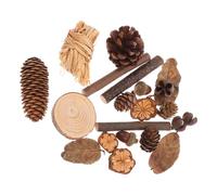 MERRYHAPY Set Décor Vintage Forêt avec Pommes de Pin Naturelles Bois pour Centre de Table Automne Noël Photoprop Ornements Rustiques